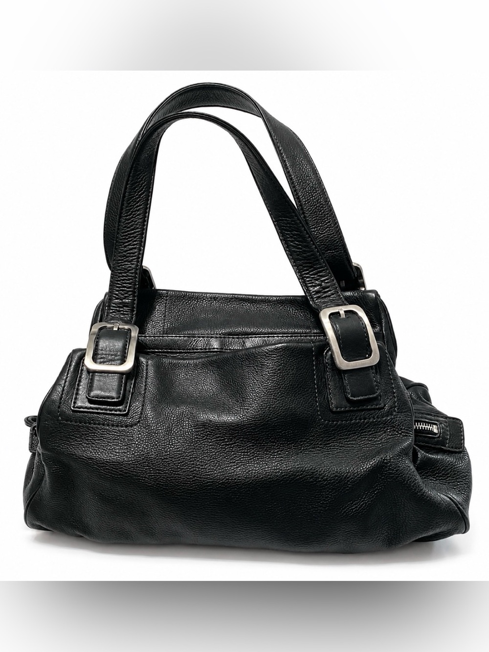 Cole Haan Black Pebble Leather Hobo Satchel Bag